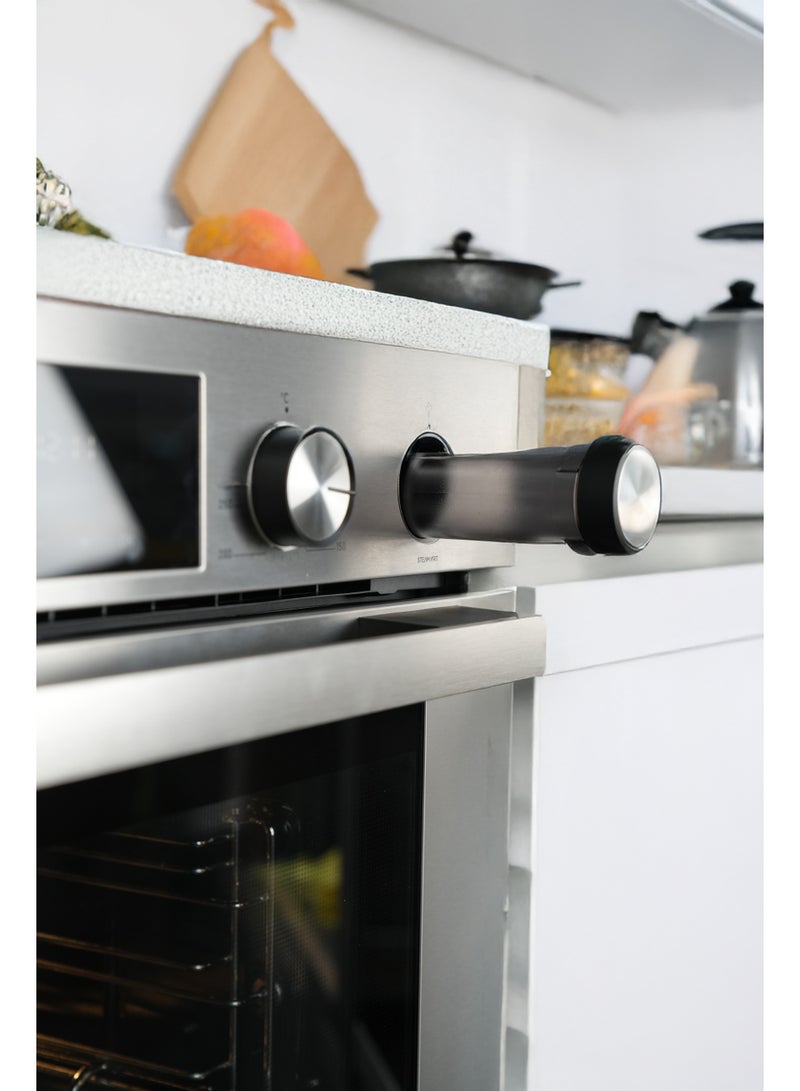 ستارواي فرن كهربائي مدمج من ستارواي، سعة 132 لتر، أبعاده 60 × 90 سم، مزود بخاصية الطهي بالبخار، ومروحة توربو، و10 وظائف، وباب فرن ثلاثي الطبقات، لون فضي. - Image 3